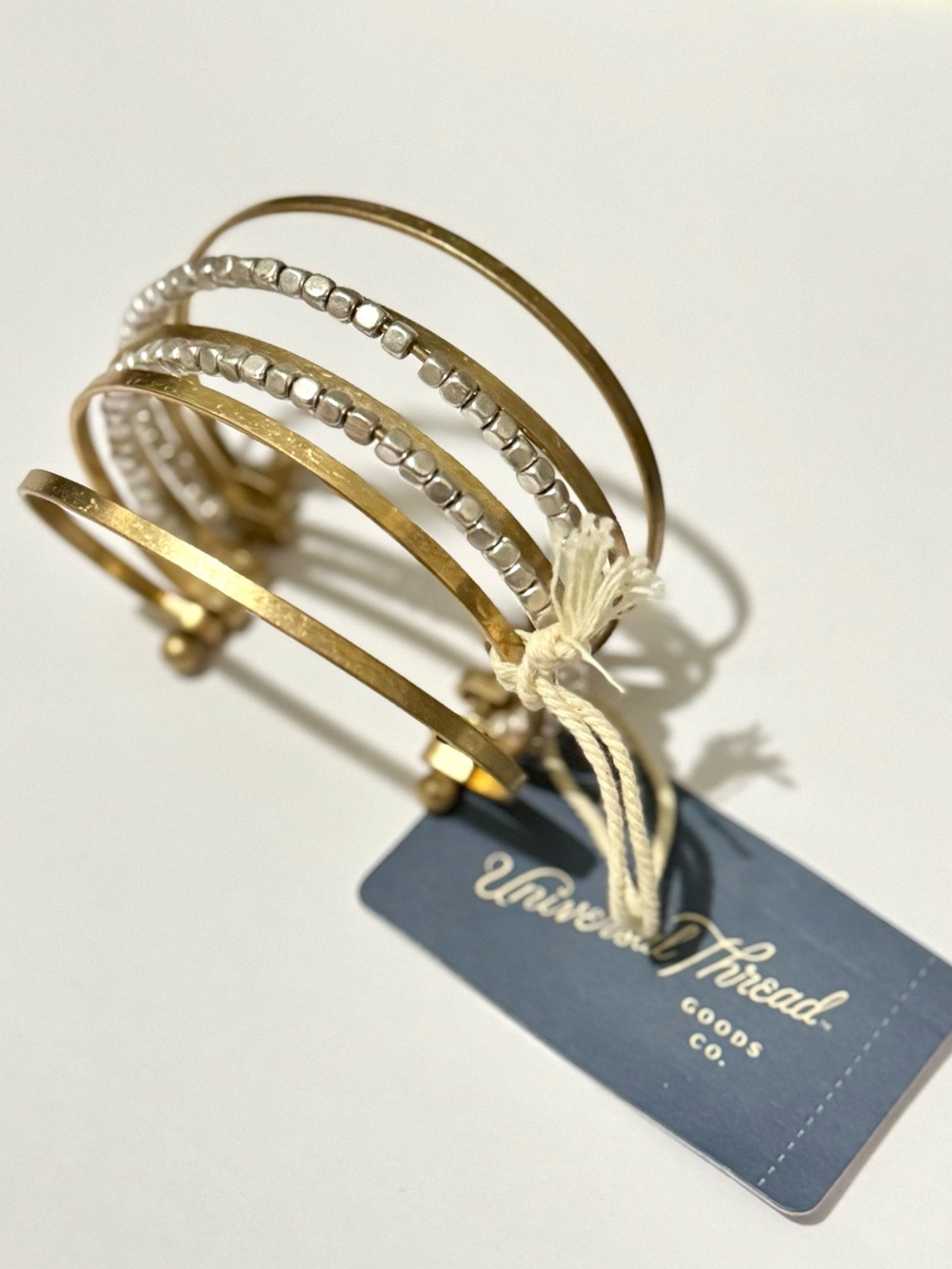 Universal Thread Gold and Silver Layered Cuff Bracelet